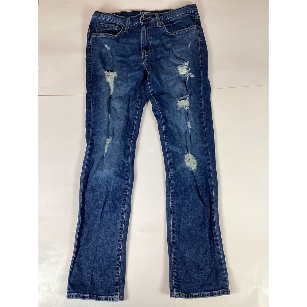 Urban Pipeline Womens Jeans Blue Size 32/30 Slim Medium Wash Pants Distressed